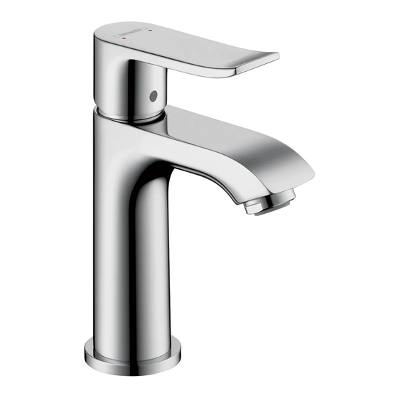 Hansgrohe Metris 31088 1 Serie Instructions De Montage / Mode D'emploi / Garantie