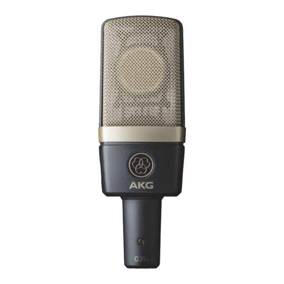 Harman AKG C314 Mode D'emploi