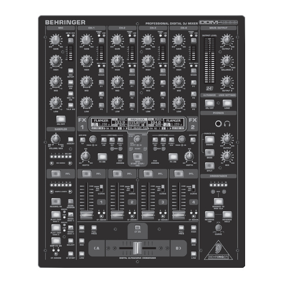 Behringer DDM4000 Manuel D'utilisation