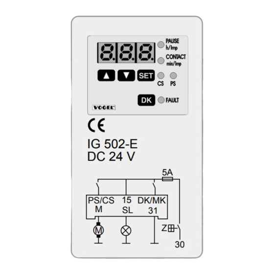 Vogel IG502-E Instructions De Service
