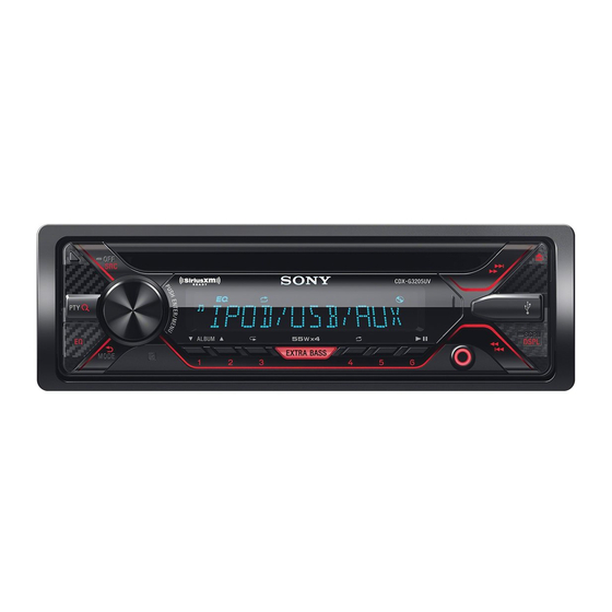 Sony CDX-G3205UV Mode D'emploi
