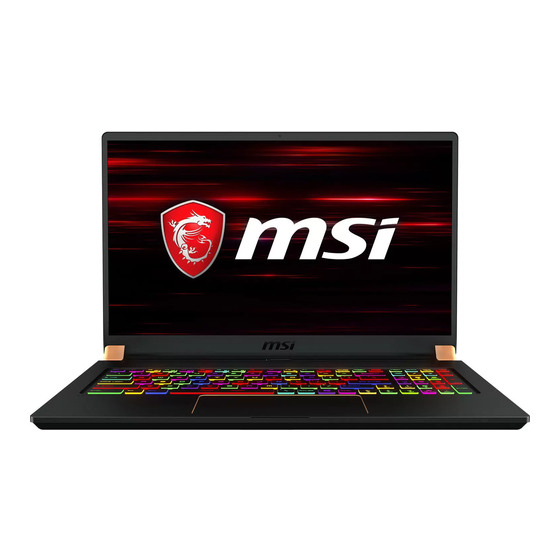MSI GS75 STEALTH 10SFS Manuel D'utilisation