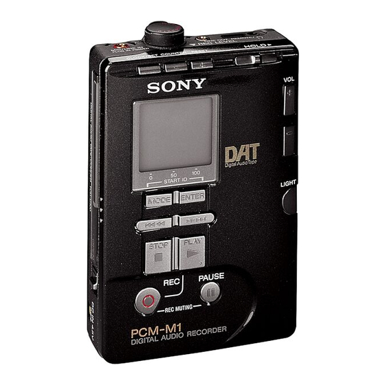 Sony PCM-M1 Mode D'emploi