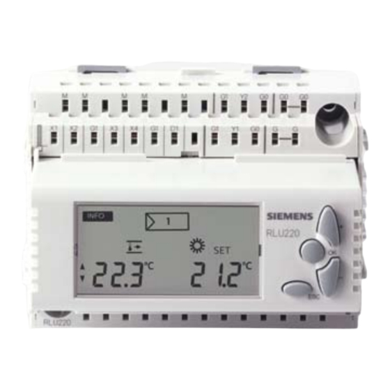 Siemens Synco 200 Serie Guide De Mise En Service