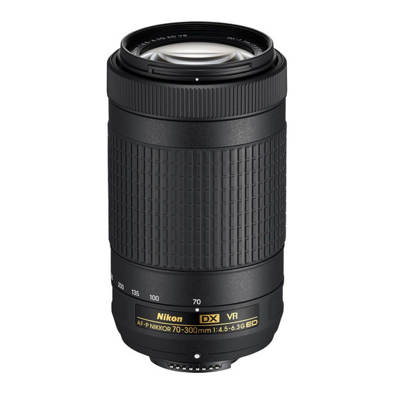 Nikon AF-P DX NIKKOR 70-300mm f/4.5-6.3G ED VR Manuel D'utilisation