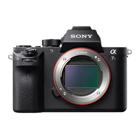 Sony ILCE-7SM2 Mode D'emploi