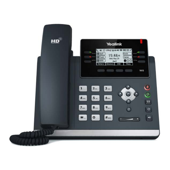 Yealink SwyxWare SIP-T41S Guide Rapide