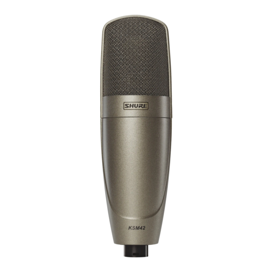 Shure KSM42 Guide De L'utilisateur