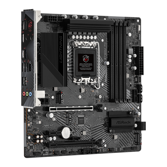 ASROCK Phantom Gaming Z790M PG Lightning/D4 Manuel Utilisateur