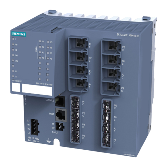 Siemens SIMATIC NET SCALANCE XM-400 Manuel De Configuration