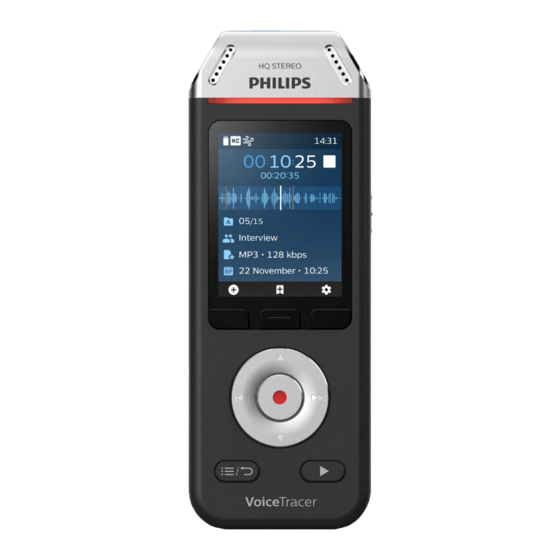 Philips VoiceTracer DVT2110 Manuel De L'utilisateur
