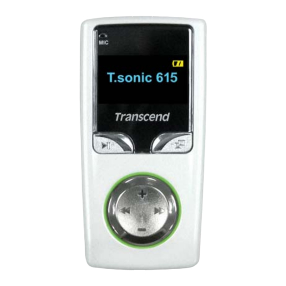 Transcend T.sonic 615 Manuel De L'utilisateur