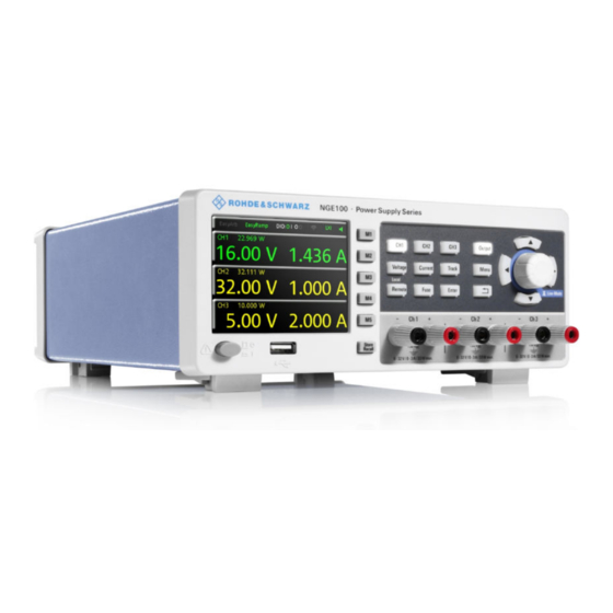 Rohde & Schwarz NGE100 Mode D'emploi