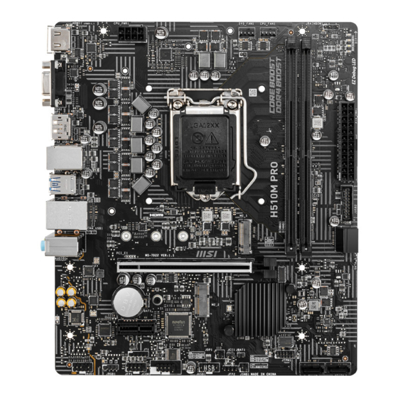 MSI H510M PRO Guide D'utilisation