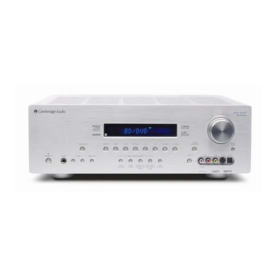 Cambridge Audio azur 650R Mode D'emploi