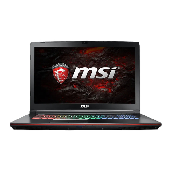 MSI GE72MVR 7RG-019FR Manuel D'utilisation