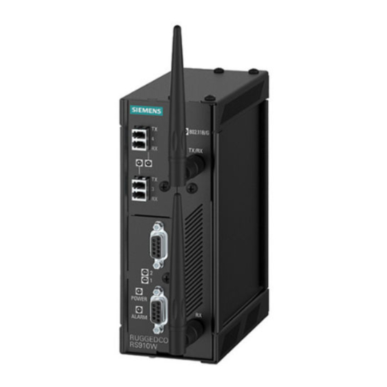 Siemens SIMATIC NET RUGGEDCOM RS910W Manuel D'installation