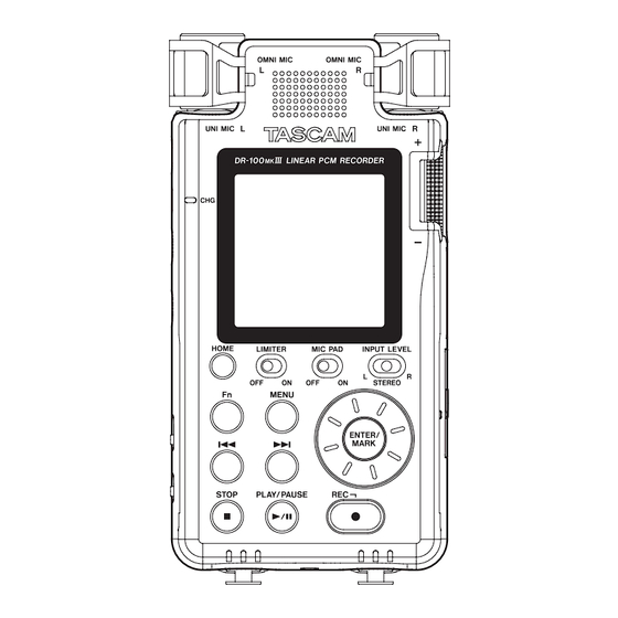 Tascam DR-100mk III Manuel De Référence