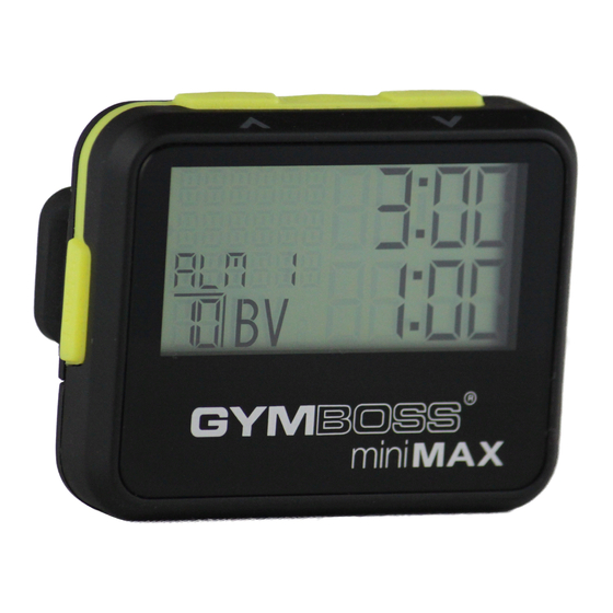 GYMBOSS miniMAX Mode D'emploi