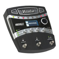 Harman DigiTech Vocalist LIVE FX Mode D'emploi