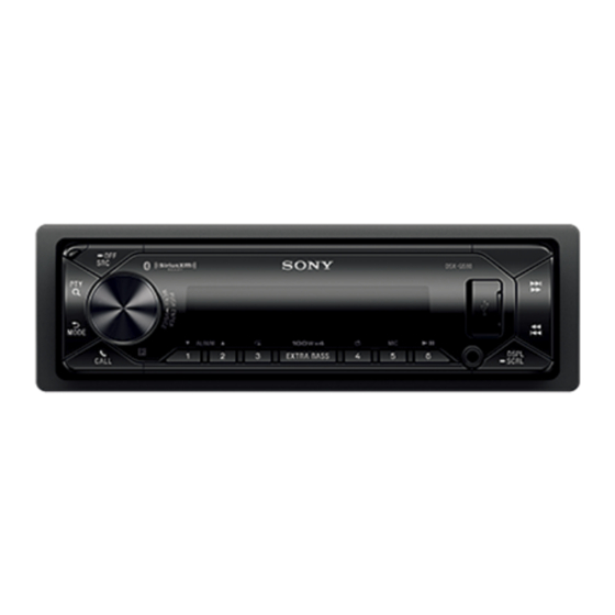 Sony DSX-GS80 Mode D'emploi