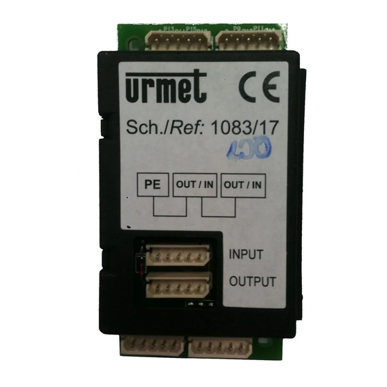 Urmet 1083 Guide Rapide