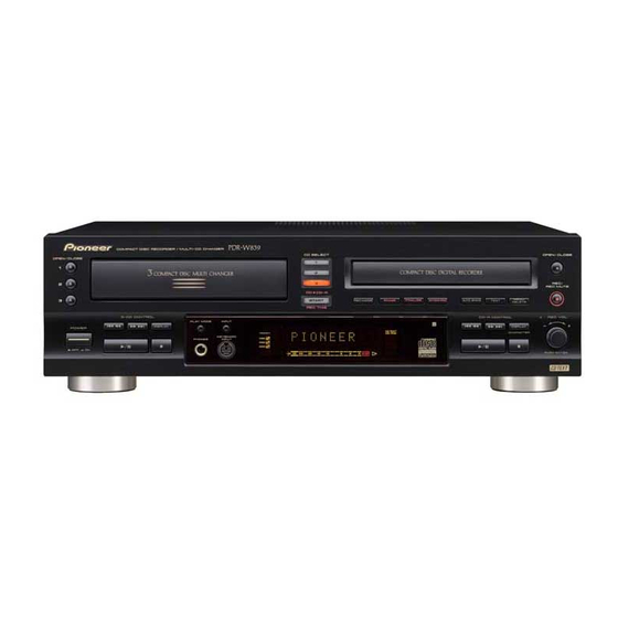 Pioneer PDR-W839 Mode D'emploi