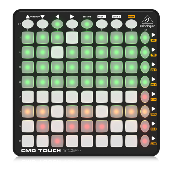 Behringer CMD TOUCH TC64 Manuels