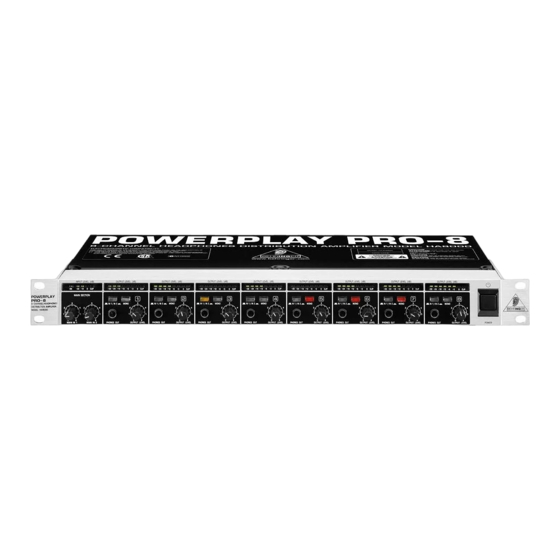 Behringer POWERPLAY PRO-8 HA8000 Manuel D'utilisation