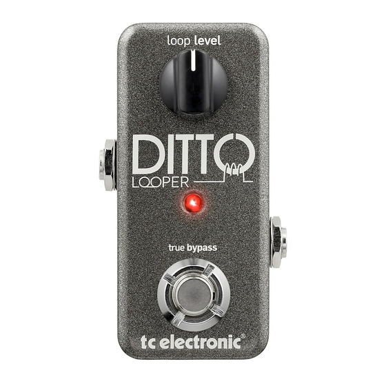 TC Electronic Ditto Stereo Looper Manuel