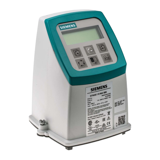 Siemens SITRANS F M MAGFLO MAG 5000 Instructions
