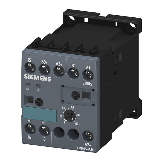 Siemens SIRIUS 3RP2005 Serie Instructions De Service Originales