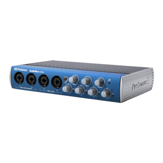 PRESONUS AudioBox 44VSL Guide De Prise En Main