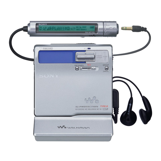 Sony Walkman MZ-S1 Mode D'emploi