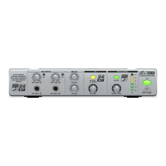 Behringer MIX800 Manuel D'utilisation