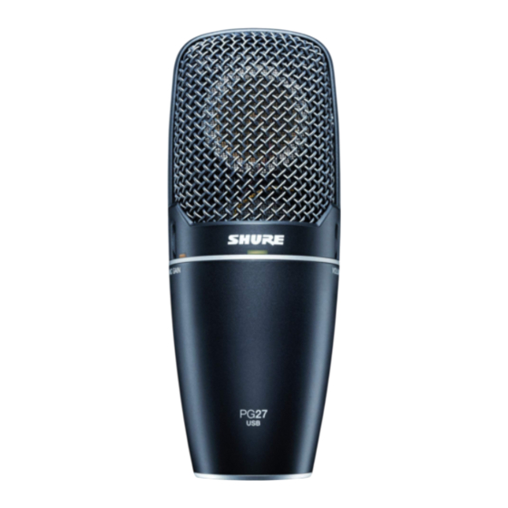 Shure PG27-USB Mode D'emploi