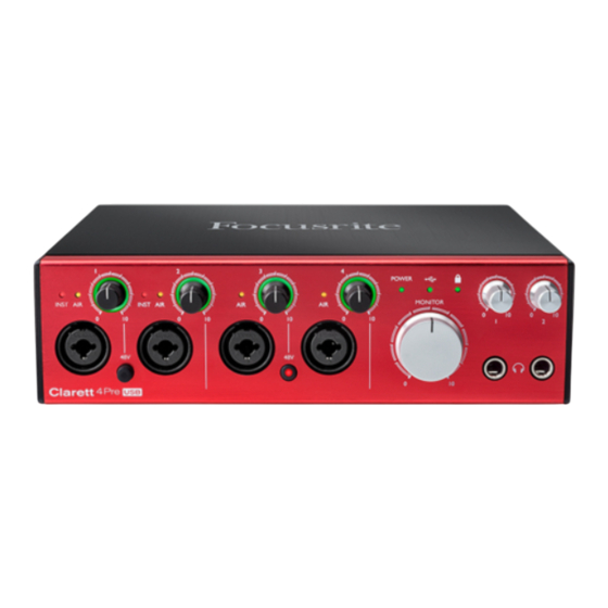 Focusrite Clarett 4Pre USB Mode D'emploi