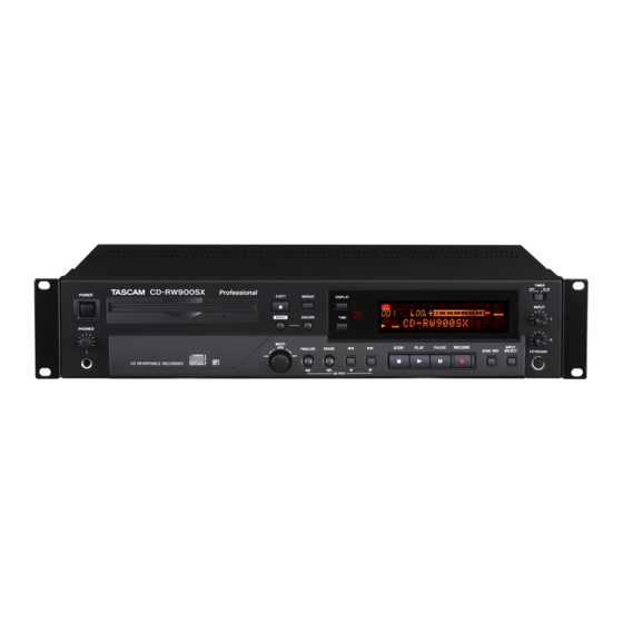 Tascam Professional CD-RW900SX Mode D'emploi