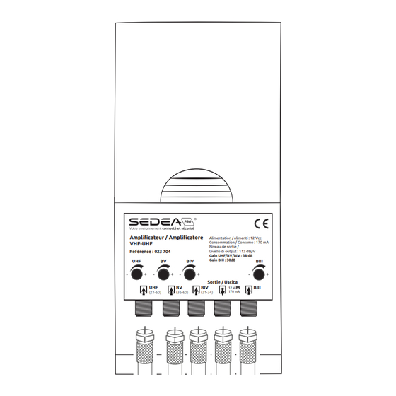 SEDEA PRO 023 704 Notice D'installation