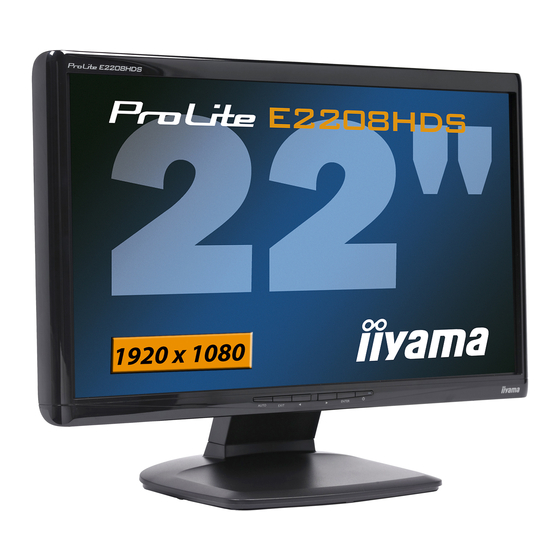 Iiyama ProLite E2208HDS Mode D'emploi