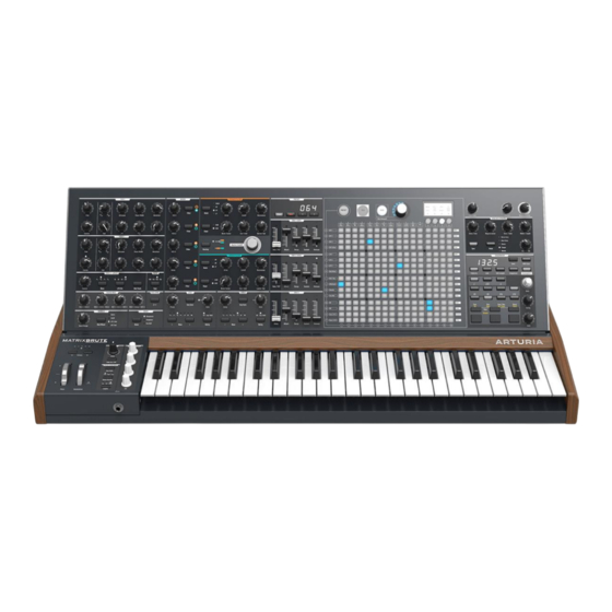 Arturia Matrixbrute Aide-Mémoire D'utilisation
