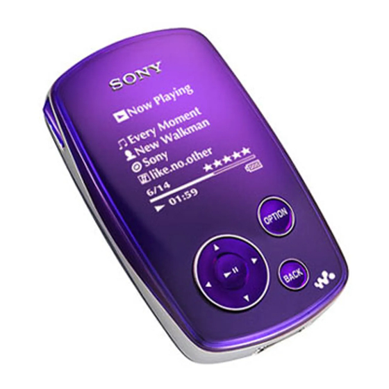 Sony Walkman NW-A1000 Série Guide D'utilisation