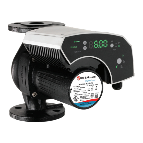 Xylem Bell & Gossett Ecocirc XL Manuel