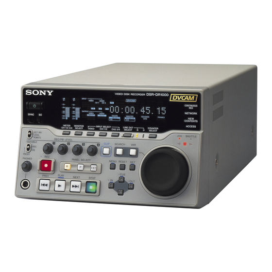 Sony DVCAM DSR-DR1000A Mode D'emploi
