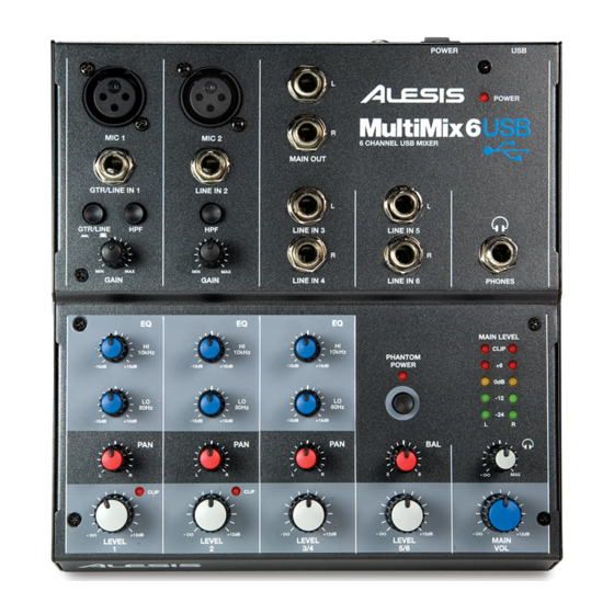 Alesis MultiMix 6 Guide D'utilisation Rapide