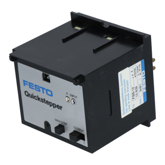 Festo Pneumatic Quickstepper Notice D'emploi