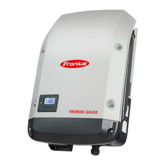 Fronius Galvo Instructions D'installation