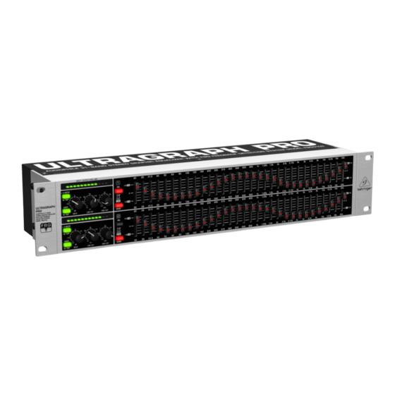 Behringer ULTRA-GRAPH PRO GEQ3102 Notice D'utilisation