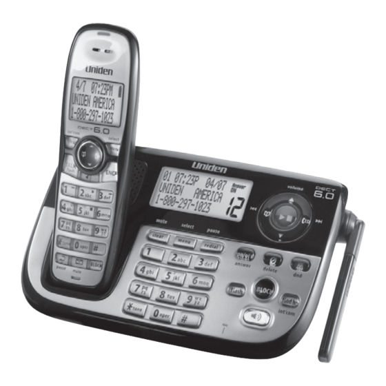 Uniden DECT2185 Serie Guide D'utilisation