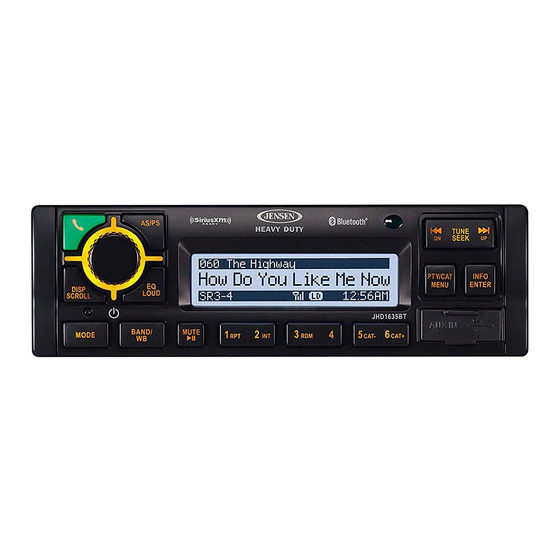 Jensen JHD1635BT Manuel D'installation Et D'utilisation